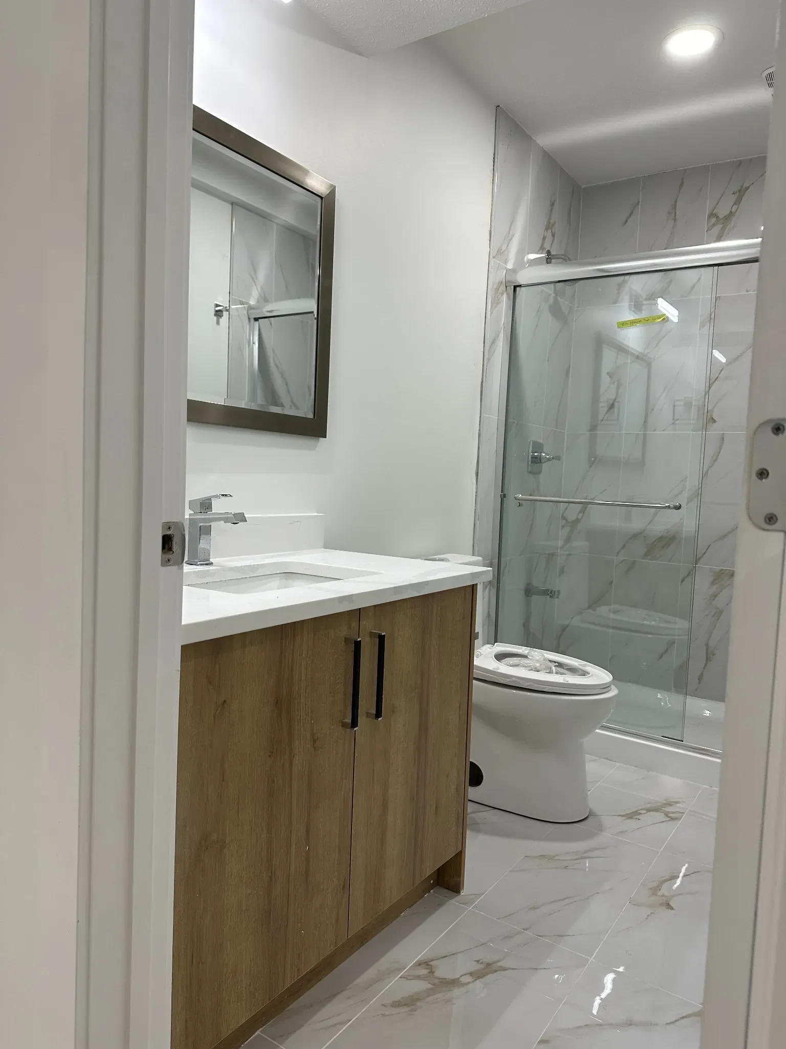 Bathroom renovation with modern finishes